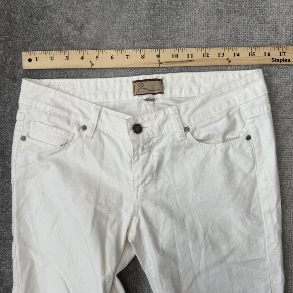 Paige Jeans Womens 29 White Roxbury Crop Premium Denim Stretch Skinny Pants USA - Picture 6 of 13